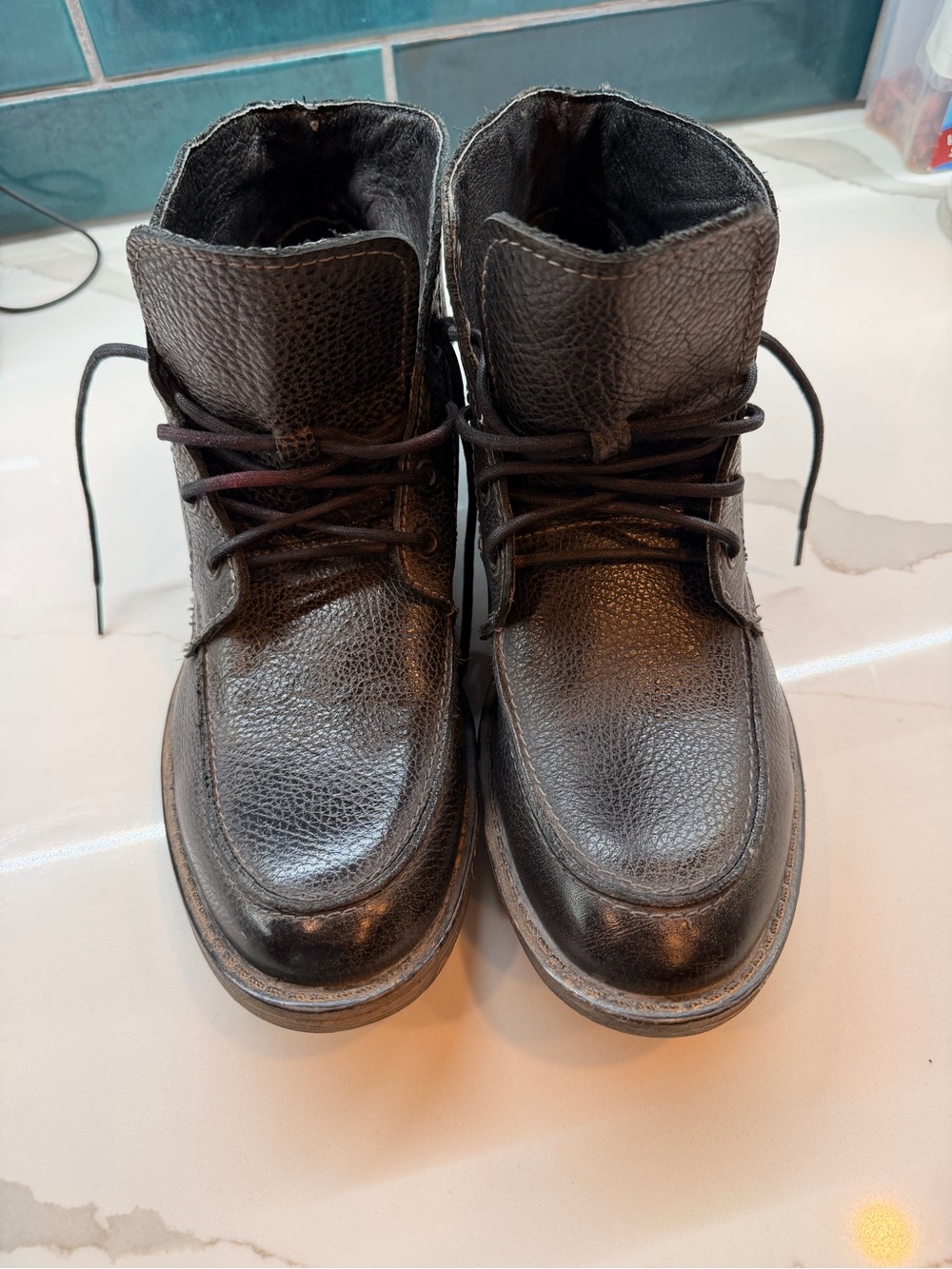 Bed Stu Black Leather Lace-Up Boots - Picture 10 of 11
